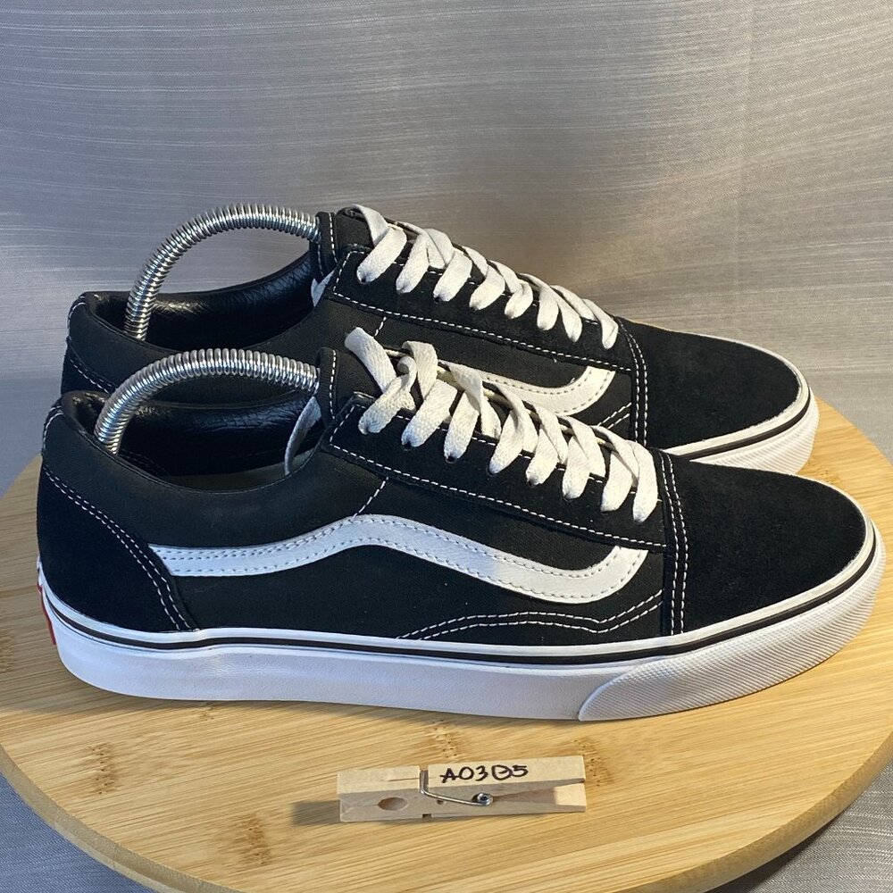 Vans Shoes Black Old Skool Sk8 Low Top Size 8.5 Mens Sz 10 Womens Sneaker A0305